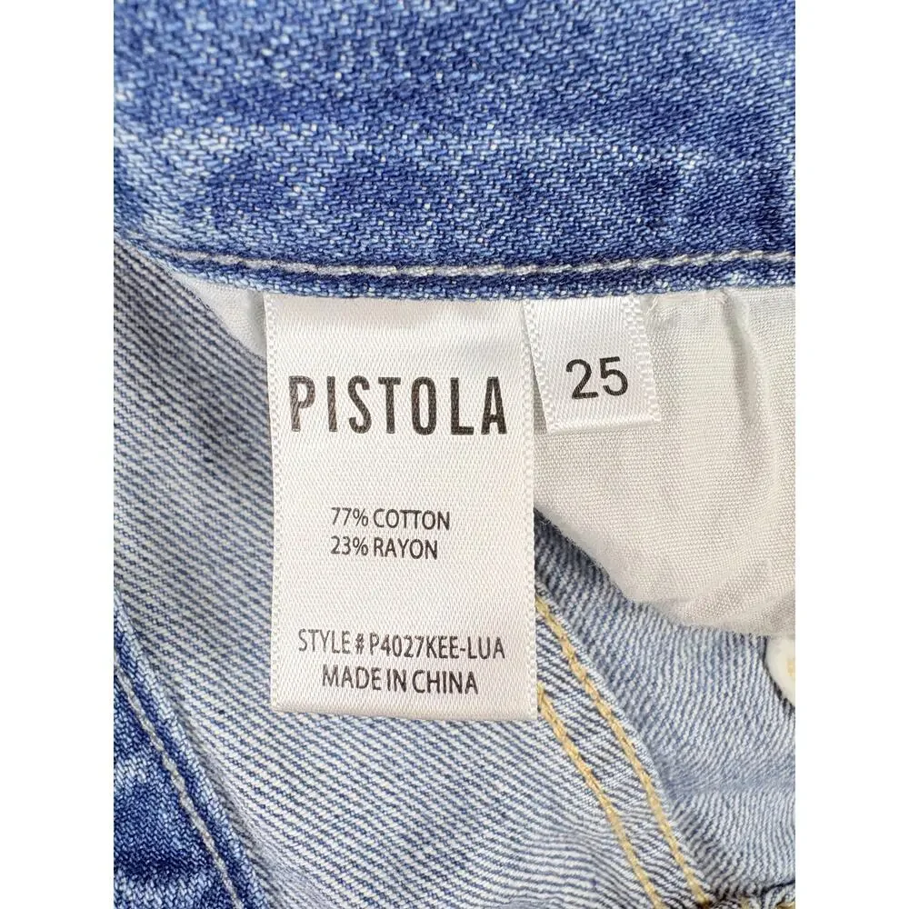 Pistola Keaton High Rise Distressed Denim Shorts LUA Wash Fray Hem Festival Boho